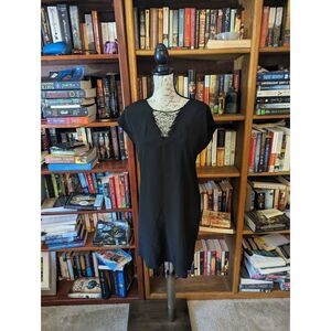 Madison Marcus black silk sheath cocktail dress new no tags sz small
